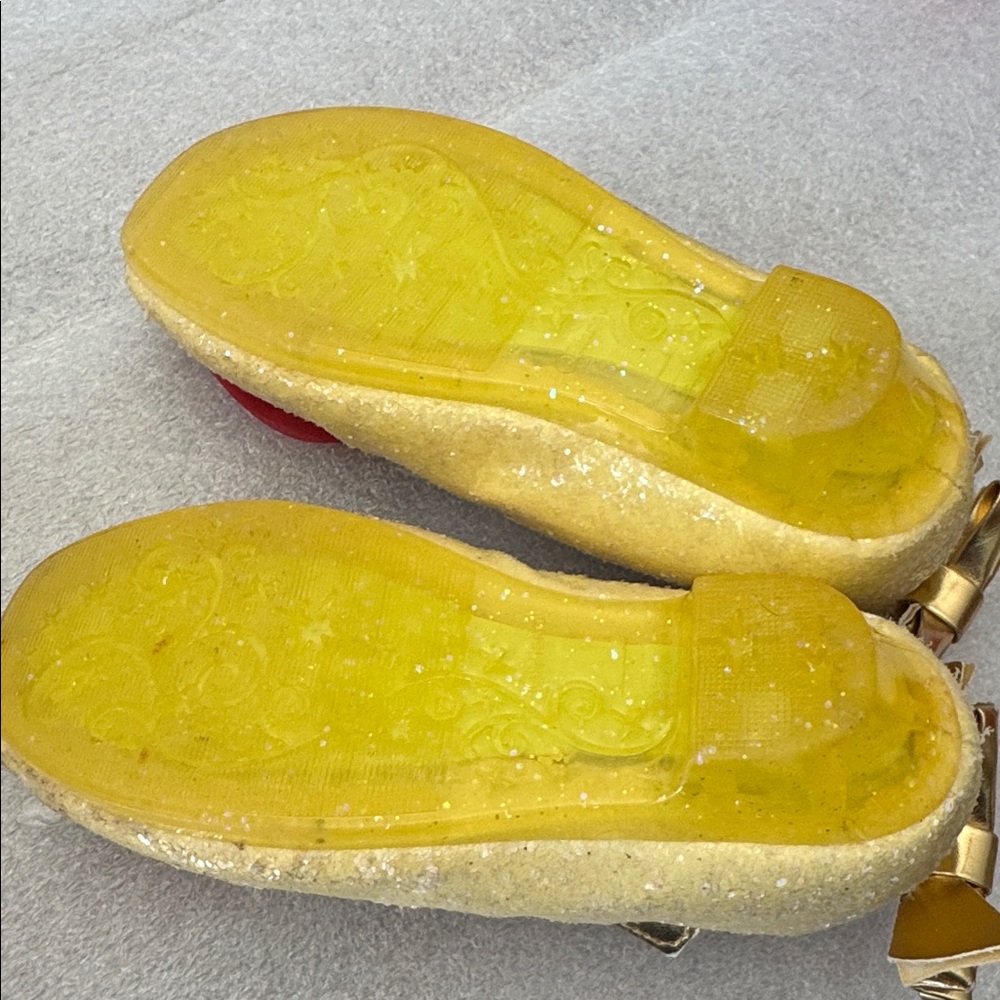 Disney Toddler Girl 9-10 Princess Dress Up Gold Shoes with Bow Accent & 1” Heel - Picture 5 of 10